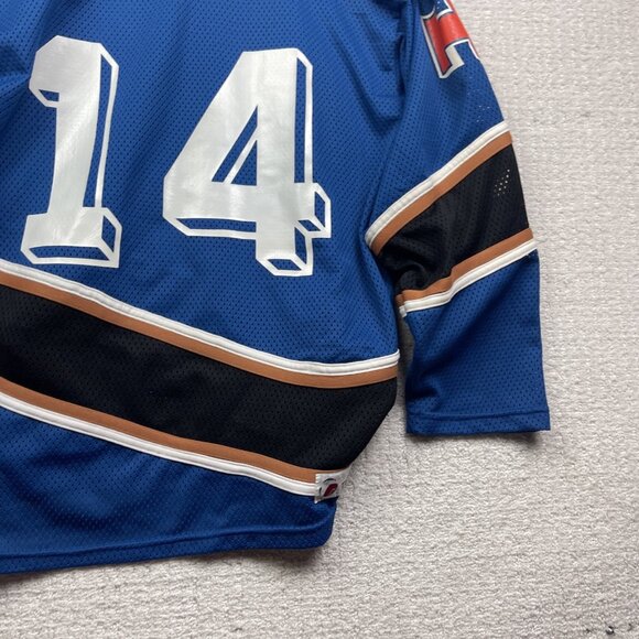 VTG Trimark Tiger Crunch Hockey Jersey Men Sz S Blue Brown Made in Canada Retro - Picture 16 of 16